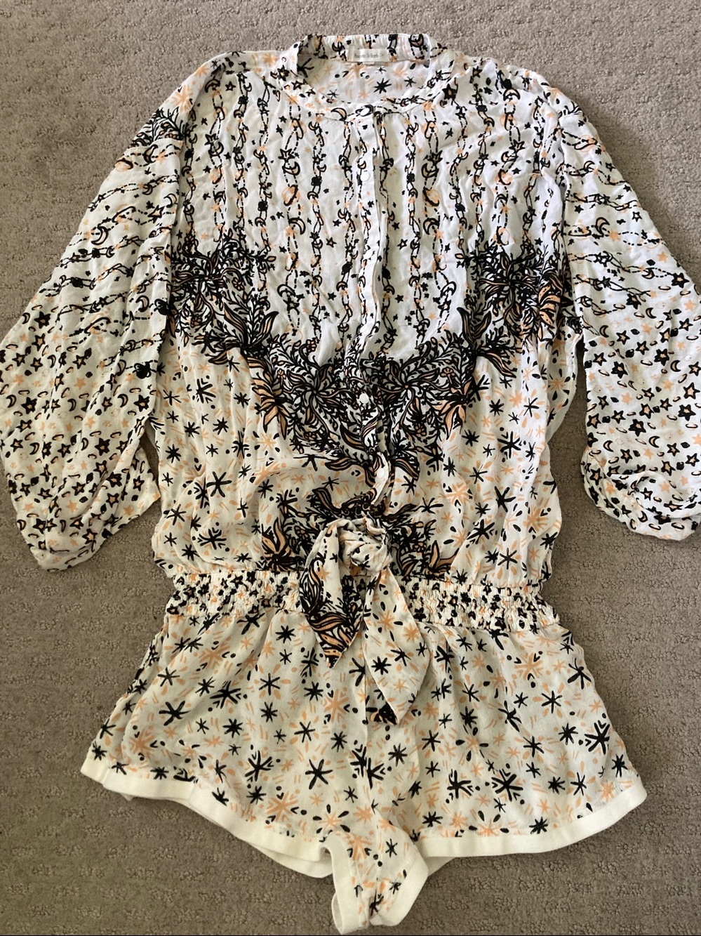 Poupette St. Barth galaxy-print Kim romper, Medium.